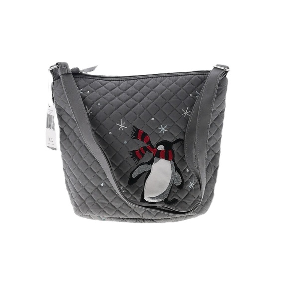 NWT VERA BRADLEY Embroidered Penguin Bucket Adjustable Crossbody Bag - Picture 1 of 4